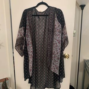 Black floral kimono